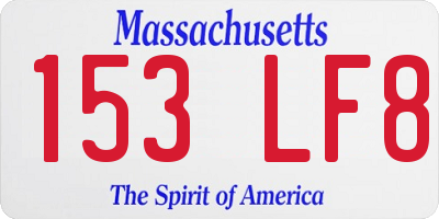 MA license plate 153LF8