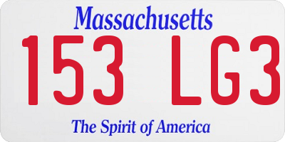 MA license plate 153LG3