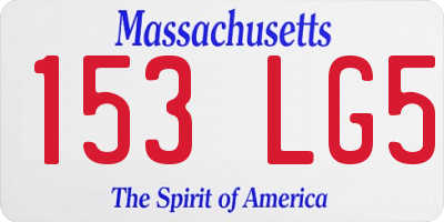 MA license plate 153LG5