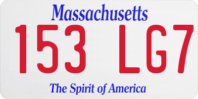 MA license plate 153LG7
