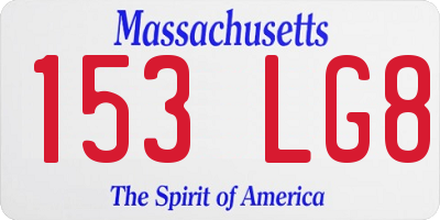 MA license plate 153LG8