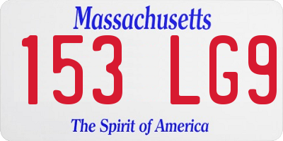 MA license plate 153LG9