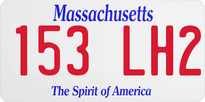 MA license plate 153LH2