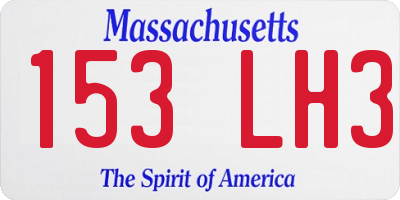 MA license plate 153LH3