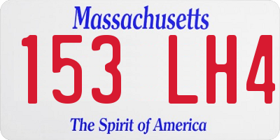 MA license plate 153LH4
