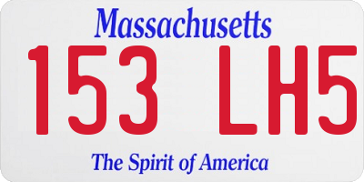 MA license plate 153LH5