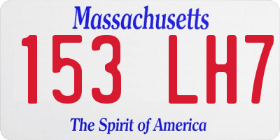 MA license plate 153LH7