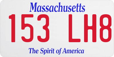 MA license plate 153LH8