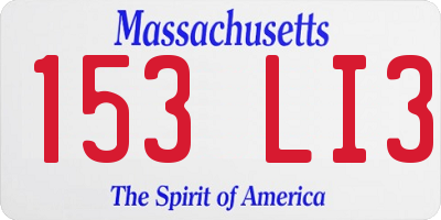 MA license plate 153LI3