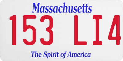 MA license plate 153LI4
