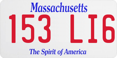 MA license plate 153LI6