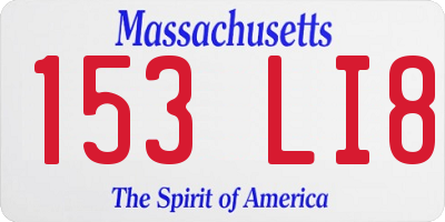 MA license plate 153LI8