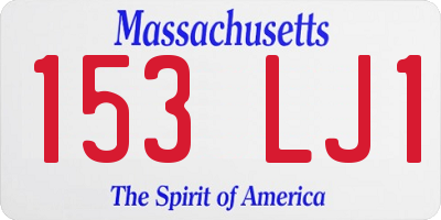 MA license plate 153LJ1