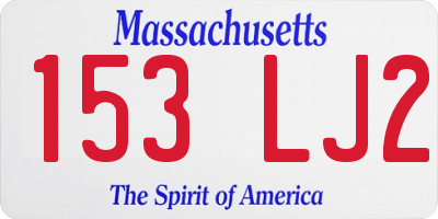 MA license plate 153LJ2