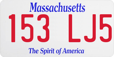 MA license plate 153LJ5