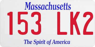 MA license plate 153LK2