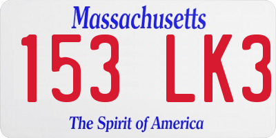MA license plate 153LK3