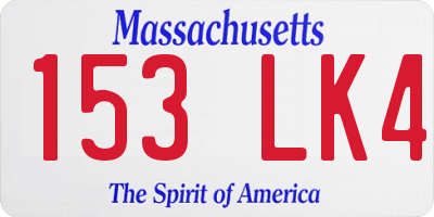 MA license plate 153LK4