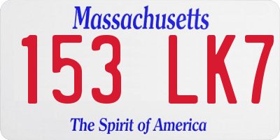 MA license plate 153LK7
