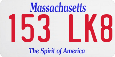 MA license plate 153LK8