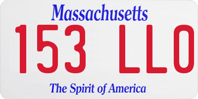 MA license plate 153LL0