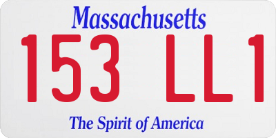MA license plate 153LL1