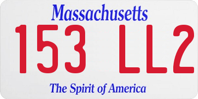 MA license plate 153LL2