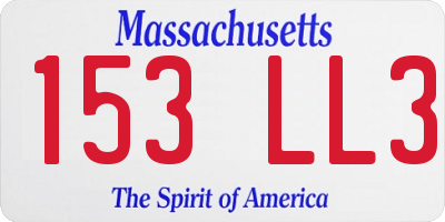 MA license plate 153LL3