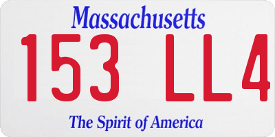 MA license plate 153LL4