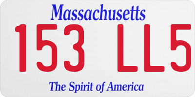 MA license plate 153LL5