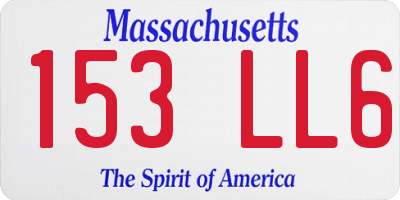 MA license plate 153LL6