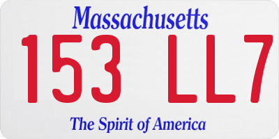 MA license plate 153LL7