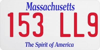 MA license plate 153LL9