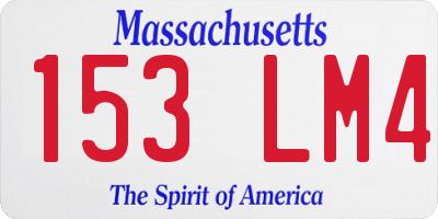 MA license plate 153LM4