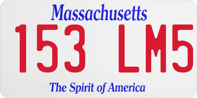 MA license plate 153LM5