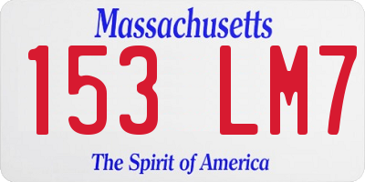 MA license plate 153LM7