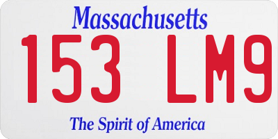 MA license plate 153LM9