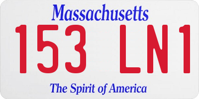 MA license plate 153LN1