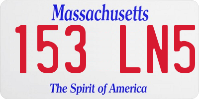 MA license plate 153LN5