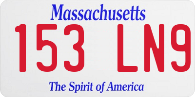 MA license plate 153LN9
