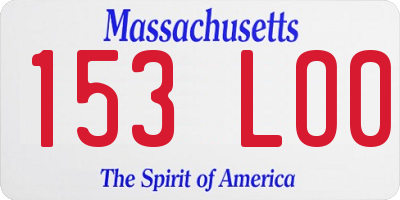 MA license plate 153LO0
