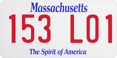 MA license plate 153LO1
