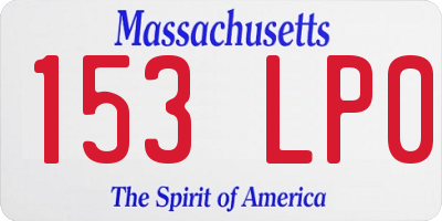 MA license plate 153LP0