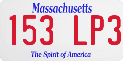 MA license plate 153LP3