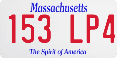 MA license plate 153LP4