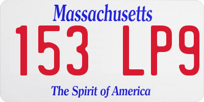 MA license plate 153LP9