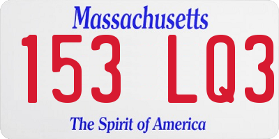 MA license plate 153LQ3