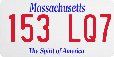 MA license plate 153LQ7