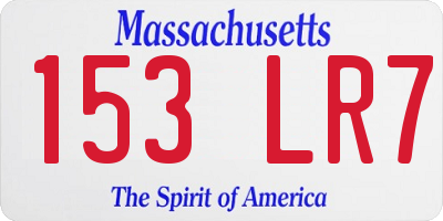 MA license plate 153LR7