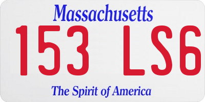 MA license plate 153LS6